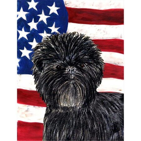 PatioPlus 11 x 15 in. USA American Flag with Affenpinscher Garden Size Flag